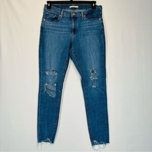Levi's Curvy Distressed Mid-Rise Skinny Jeans Size: 32 or Size: 14